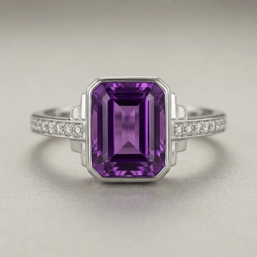 Art deco ring featuring Amethyst
