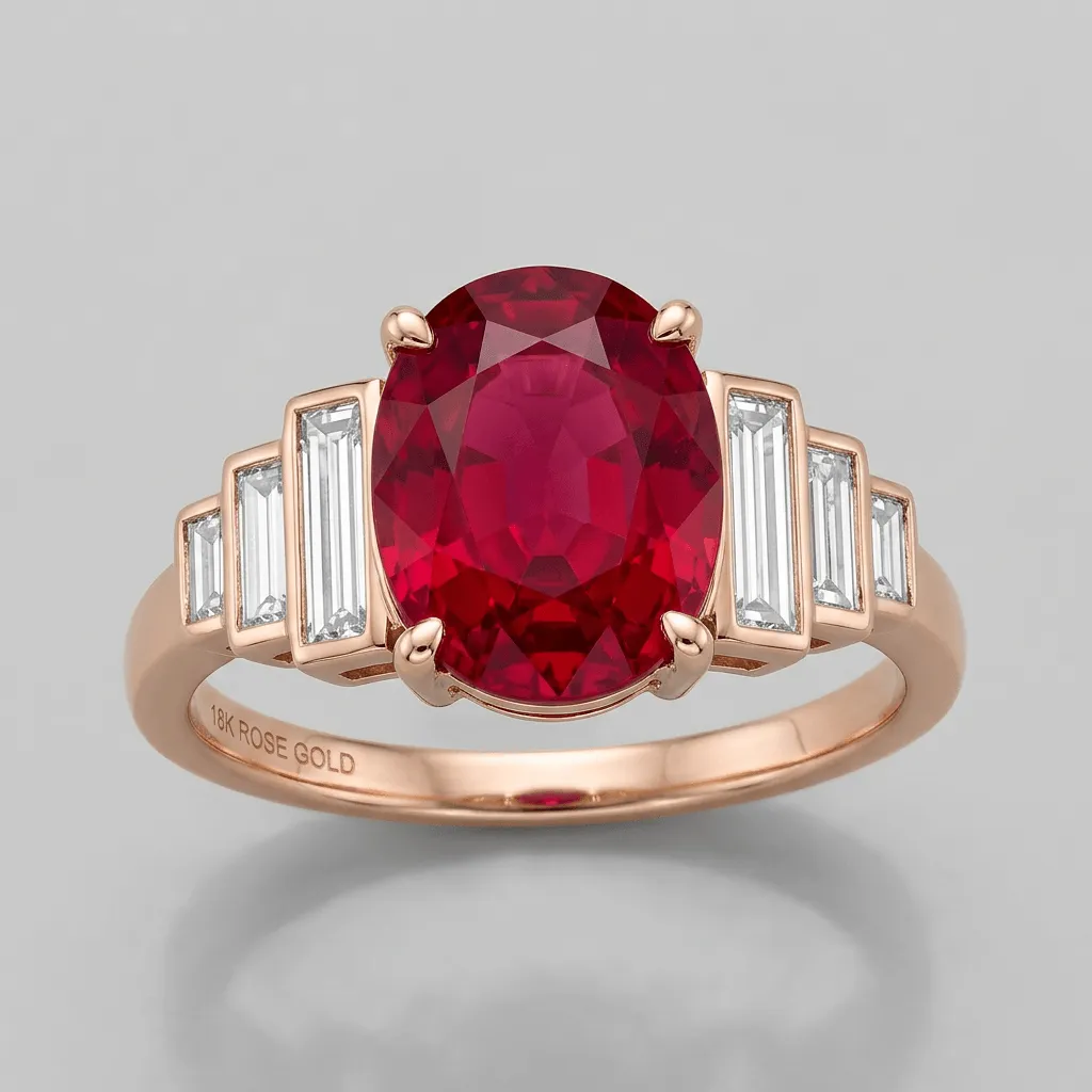 Art deco ring featuring Ruby